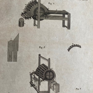 1806 Yarn Mill Original Antique Engraving - Machinery - Encyclopaedia - Mounted and Matted - Available Framed