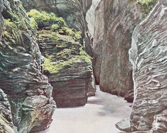 1931 Via Mala, Switzerland Original Antique Print - Geology - Mounted and Matted - Available Framed