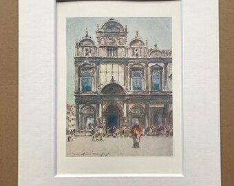1904 Scuola di San Marco Original Antique Print - Venice - Italy - Mounted and Matted - Available Framed