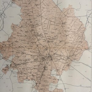 1868fallende antike Originale Landkarte - UK Grafschaft - England County - Wanddekoration
