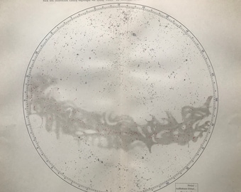 1898 Distribution of Nebulae and Star Clusters in the Northern Hemisphere  Original Antique Print - Available Framed
