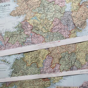 1902 Ireland Set of 3 Large Original Antique Maps with inset maps of Cork, Dublin and Belfast