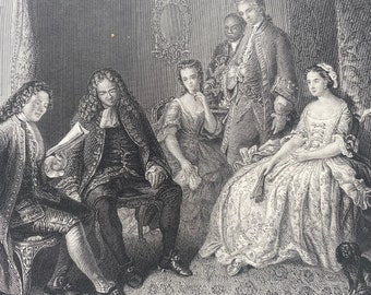1874 Allan Ramsey and the Countess of Eglinton Original Antique Print - Mounted and Matted - Available Framed