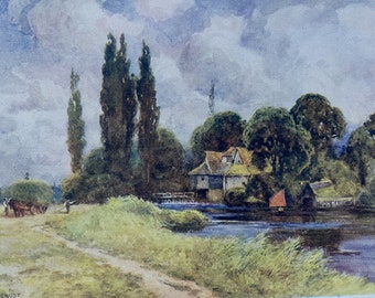 1910 Oxford - Iffley Mill Original Antique Print - Oxfordshire - Mounted and Matted - Available Framed