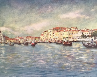 1904 Entrance to the Grand Canal Original Antique Print - Venice - Italy - Mounted and Matted - Available Framed