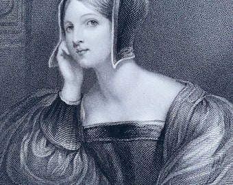1836 Geraldine Original Antique Print - Engraving - Portrait - Mounted and Matted - Available Framed