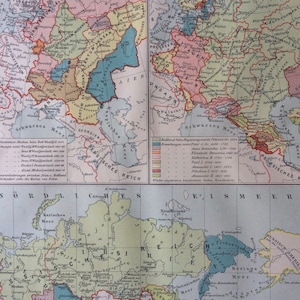 1897 History of the Russian Empire Original Antique Map - Available Framed - Russia - Vintage Map