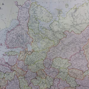 1882 ロシアのヨーロッパ (北) 大型オリジナルアンティーク地図、15 x 22 インチ、ホーム デコレーション、地図作成、地理、ヴィンテージ デコレーション、壁掛け地図