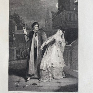 1836 Clorinda or the Necklace of Pearl Original Antique Print - Engraving - Portrait - Mounted and Matted - Available Framed