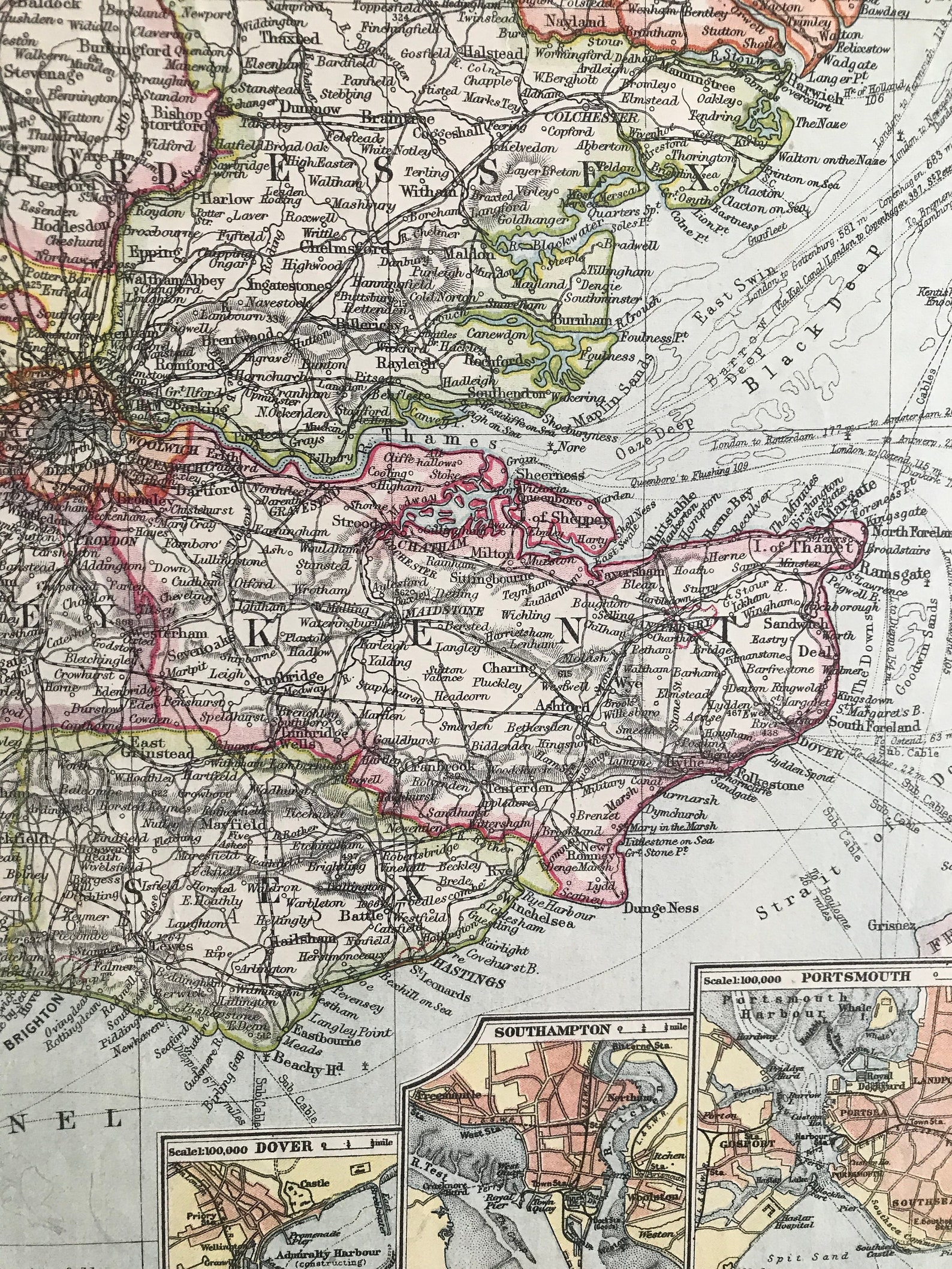 1903 The Home Counties & The East of England Carte antique - Etsy Canada