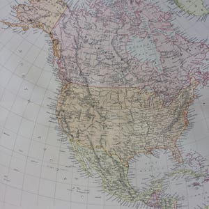 1882 北米 大型オリジナルアンティークマップ、15 x 22 インチ、ホームデコレーション、地図作成、地理、ヴィンテージデコレーション、壁地図