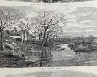 1864 The Taiping Rebellion in China -  Original Antique Print - Available Framed