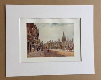 1907 Gateway of King's College on King's Parade, Cambridge University Original Antique Print - Mounted and Matted - Available Framed