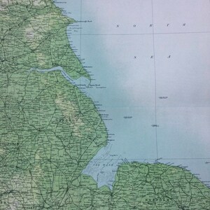 1898 Ost England (Geographische Merkmale) Große Original antike Landkarte - England - Kartographie - Geschenkidee