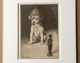 1943 Original Vintage Dog Illustration - Whimsical Wall Art - Funny Humorous Print - Dog Lover Gift - Puppy illustration - Decorative Art