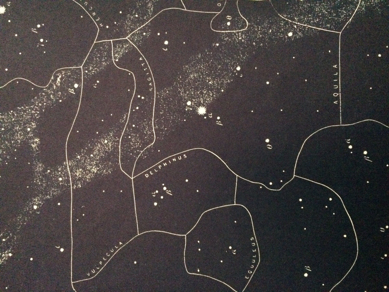 Original Antique Equatorial Stars Print (Autumn) , 19.5 x 12.5 inches