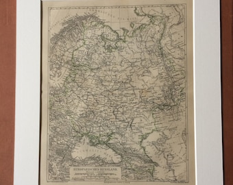 1877 European Russia Original Antique Map - Available Framed - Ukraine - Baltics - Finland - Vintage Wall Decor