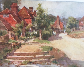 1913 Groombridge Original Antique Print - Sussex - England - Mounted and Matted - Available Framed