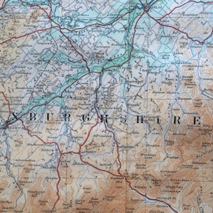 1922 Roxburghshire, Selkirkshire, Berwickshire, Peebleshire Carte panoramique ancienne originale - Ordnance Survey