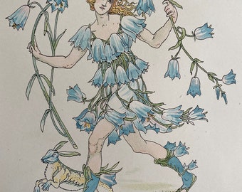 1906 Harebell - Flowers from Shakespeare's Garden Original Antique Print - Botanical Art - Available
