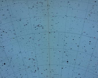 1962 Large Original Vintage Star Map - astrology, astronomy, stars, zodiac, constellations, star-gazing, planets, Celestial Art