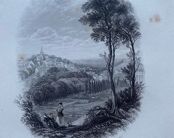 1840 Armagh Original Antique Engraving - Ireland - Mounted and Matted - Available Framed