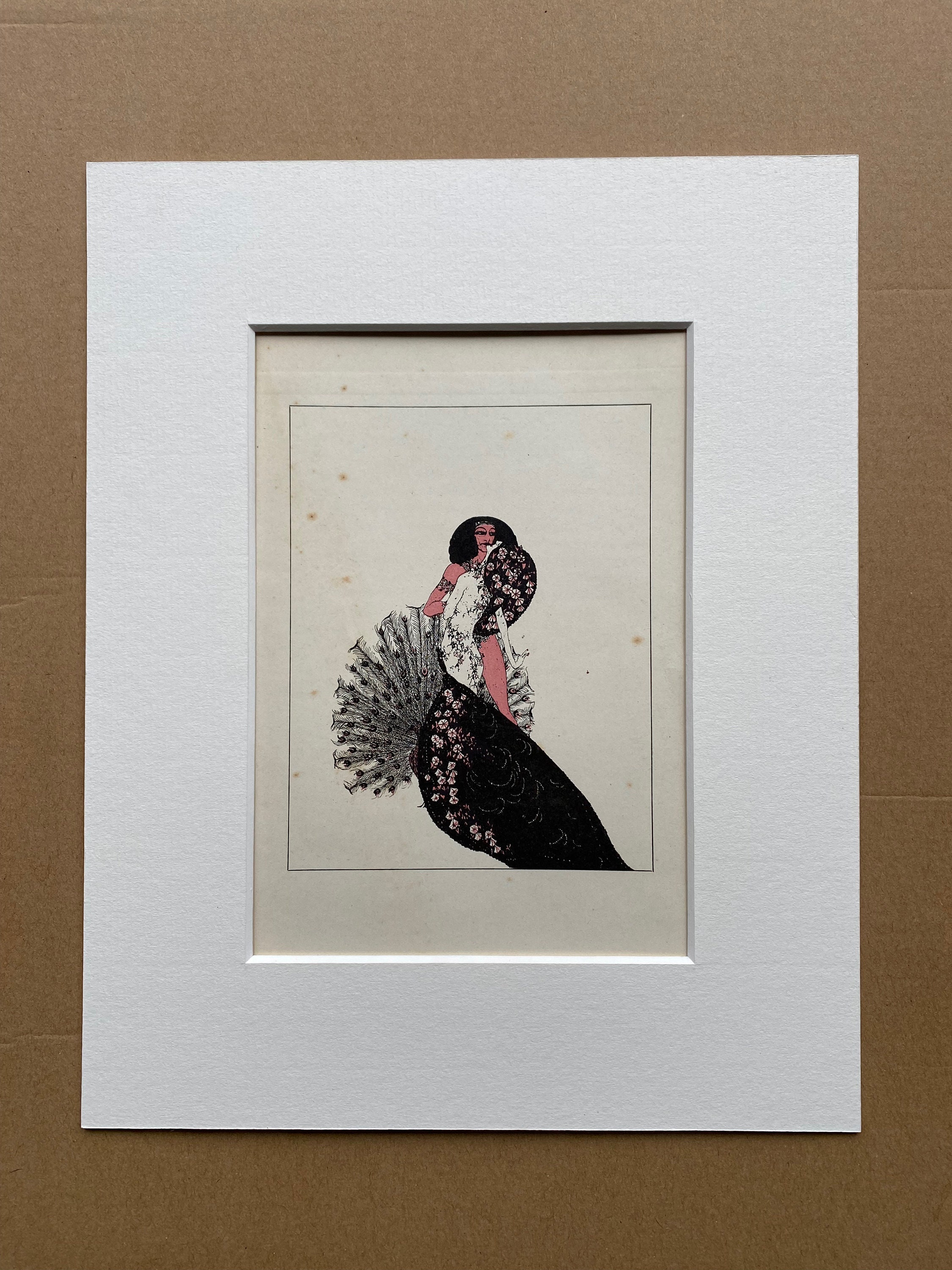 1923 Oscar Wilde Salome Illustration Original Antique Print - Mounted