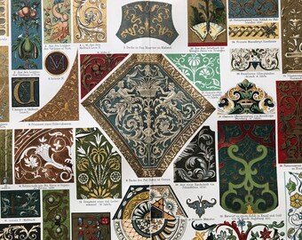 1896 Ornamental Styles (Renaissance) Original Antique Print - Available Framed - Architecture - Art - Vintage Wall Decor