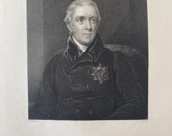 1844 Sir Henry Halford Original Antique Print - Portrait Engraving - Mounted and Matted - Available Framed