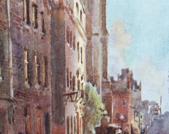 1907 Great St. Mary's from Trinity Street Original Antique Print- Cambridge University Print - Mounted and Matted - Available Framed