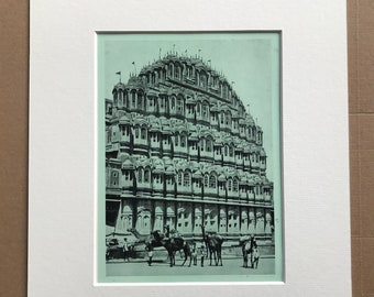 1940s Hall of the Winds in Jaipur, Rajasthan Original Vintage Print - India - Architecture - Mounted and Matted - Available Framed