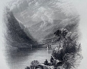 1840 Luggellaw, Wicklow Original Antique Engraving - County Wicklow - Ireland - Mounted and Matted - Available Framed