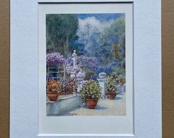 1904 Mrs Eden's Garden in Venice Original Antique Print - Venice - Italy - Mounted and Matted - Available Framed