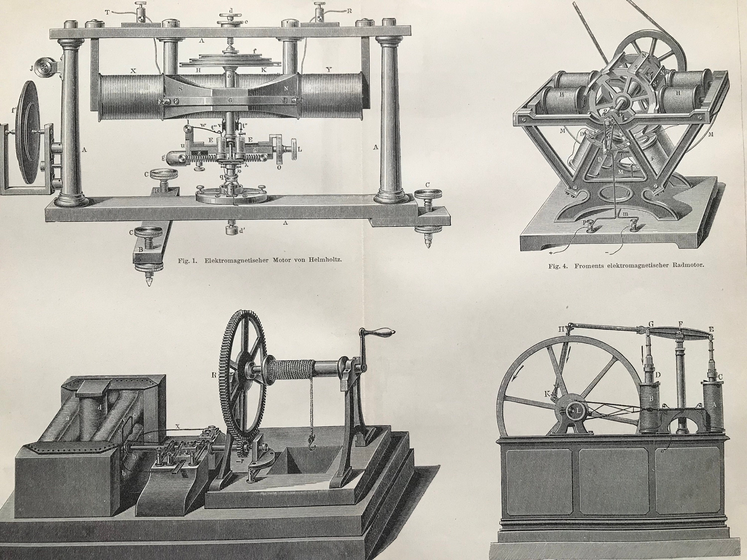 1897 Electromagnetic Machines Original Antique Print - Available