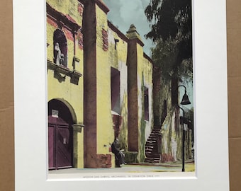 1945 Mission San Gabriel Archangel, Los Angeles Original Vintage Photo Print - California - Retro Decor - Available Framed