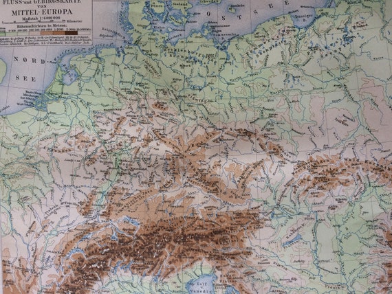 Europe Physical Map Rivers