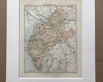 1875 Cumberland Original Antique Map - Warwick - UK County - England - Vintage Wall Map - Available Framed