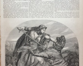 1858 'Retribution' from a picture y E. Armitage Illustrated Times Cover, original antique print, victorian art, Fine Art Print, Classic Art