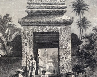 1880 The Mosque of Soerabaija, Batavia, Java Original Antique Print - Jakarta - Indonesia - Mounted and Matted - Available Framed