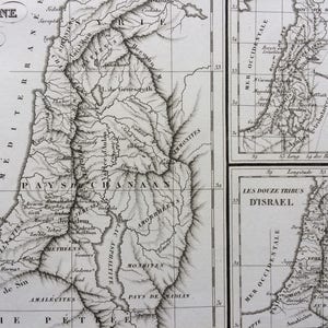 1822 Palästina oder Judäa Original antik gravierte Alte Geschichtskarte - Feine Details - Weltkarte - Kartographie - Israel - Judäa - Kanaan