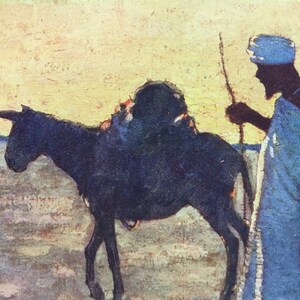 1904 A Traveller on the Plains - Morocco Original Antique Print - Moroccan Landscape - Morocco - Mounted and Matted - Available Framed