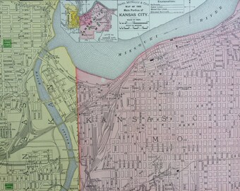 Vintage kansas city map | Etsy Vintage kansas city map | Etsy