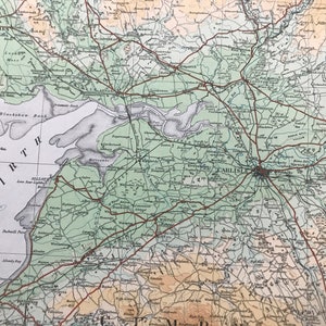 Carte panoramique originale de l'Ordnance Survey des frontières de 1924, Dumfries, Cumberland, Northumberland - Écosse - cartographie - géographie