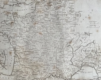 1810 France in 1805 Original Antique Copperplate Engraving - Antique Map - Available Framed