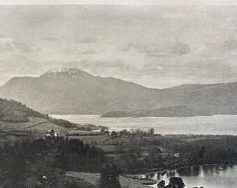 1882 Ben Lomond from near Luss Original Antique Print - Scotland - Mounted and Matted - Available Framed