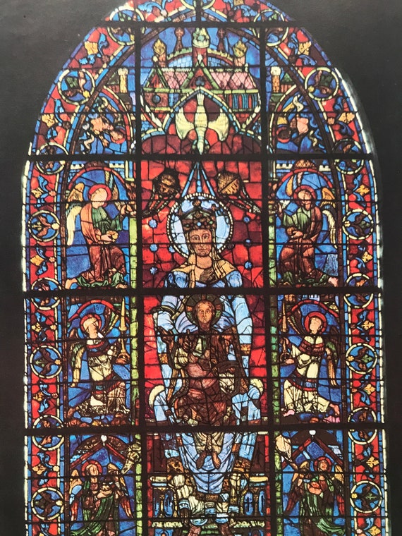 1933 Stained Glass Window Chartres Cathedral Original Etsy Norway