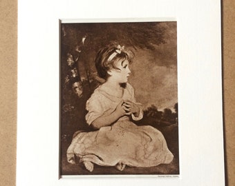 1940s Age of Innocence by Joshua Reynolds Original Vintage Sepia Photo Print - Mounted and Matted - Available Framed