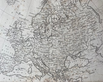 1810 Modern Europa Originele antieke koperplaatgravure - Antieke kaart