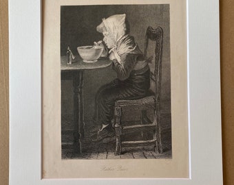 1844 'Rather Queer' by Countess of Blessington Original Antique Print - Poetry - Portrait Engraving - Mounted and Matted - Available Framed