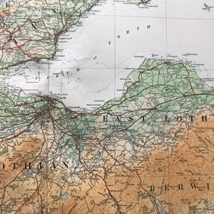 1924 Berwickshire, Midlothian, Glasgow, Stirlingshire Carte panoramique originale de l'Ordnance Survey - Écosse - Cartographie - Géographie